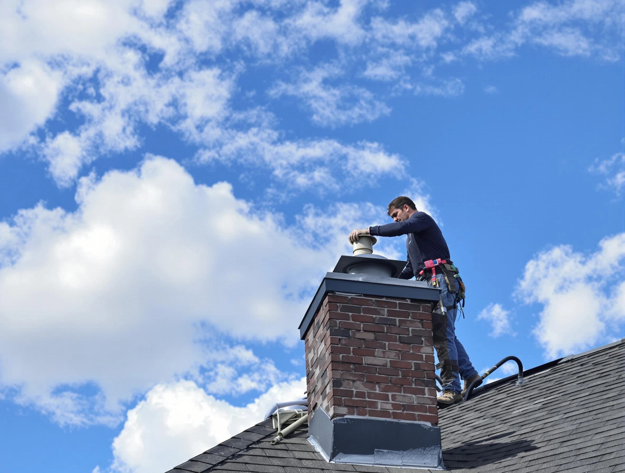 White Bluff Chimney Sweep installing a sturdy chimney cap in White Bluff, TN