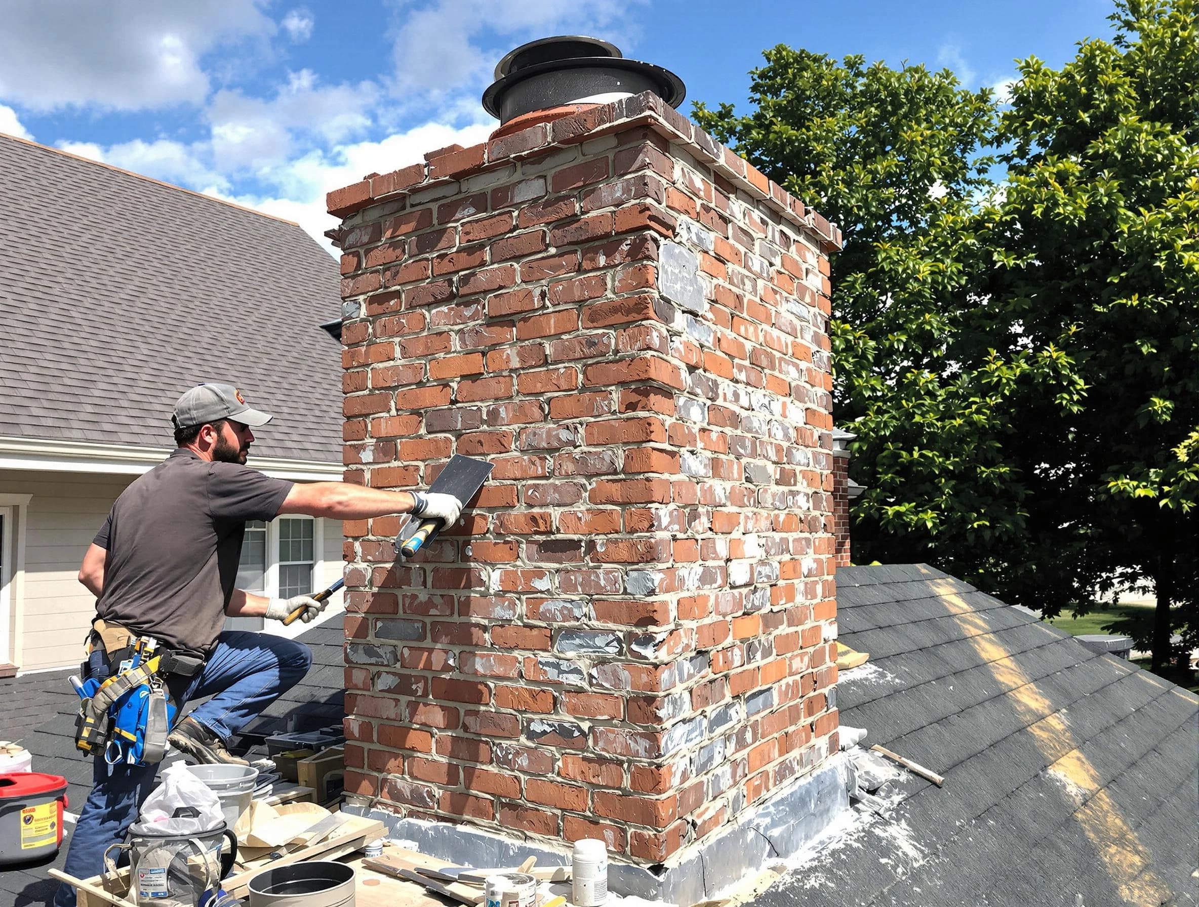 Completed chimney rebuild by White Bluff Chimney Sweep in White Bluff, TN