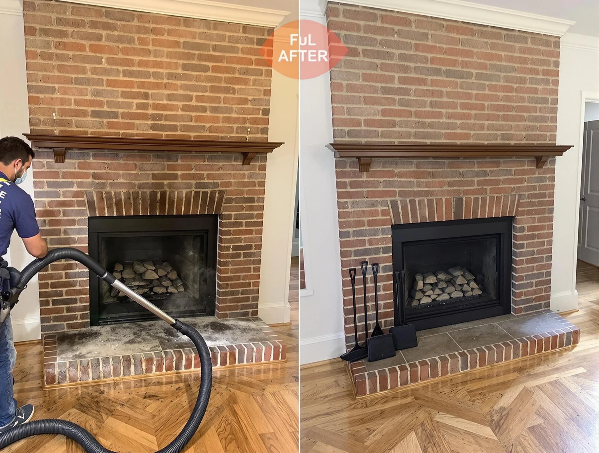 White Bluff Chimney Sweep carefully sanitizing a fireplace in White Bluff, TN