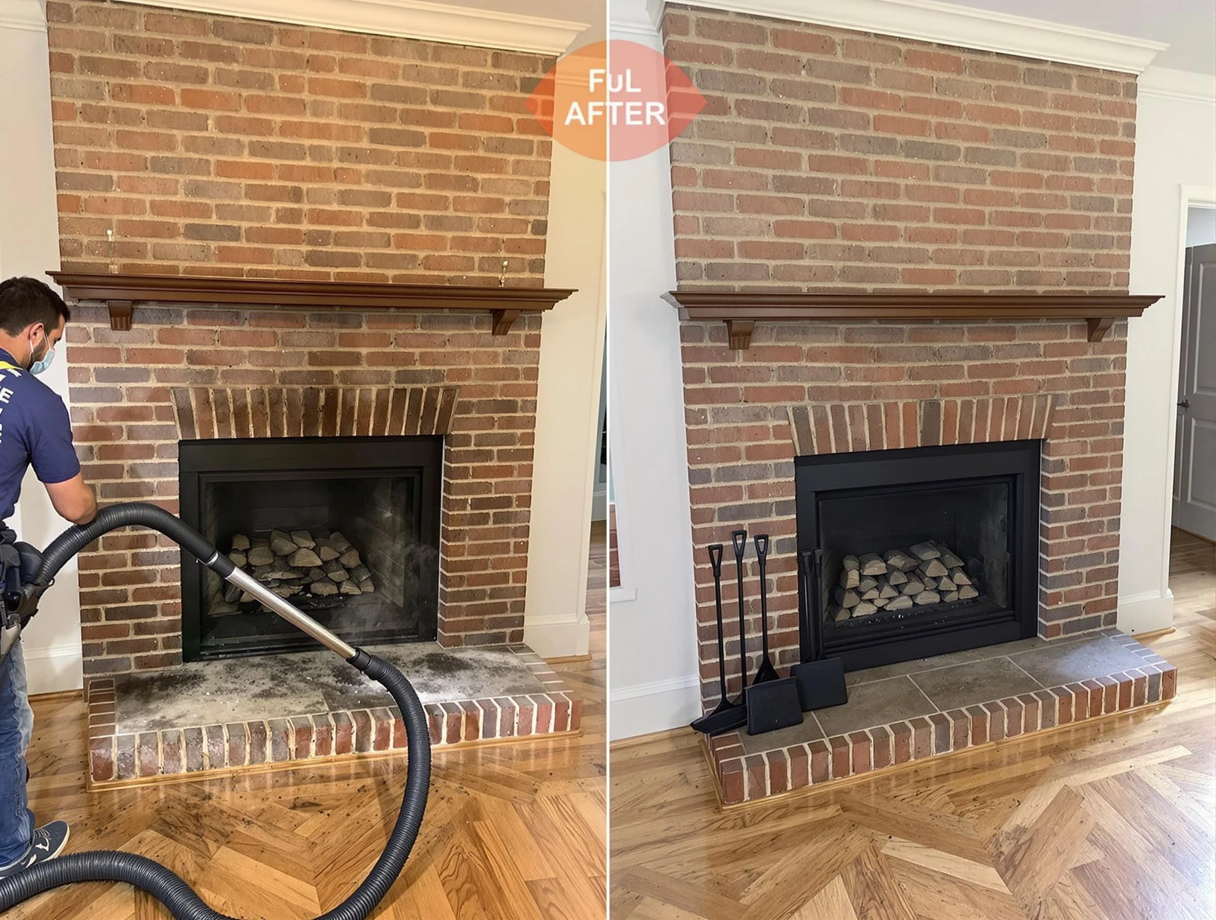 White Bluff Chimney Sweep carefully sanitizing a fireplace in White Bluff, TN