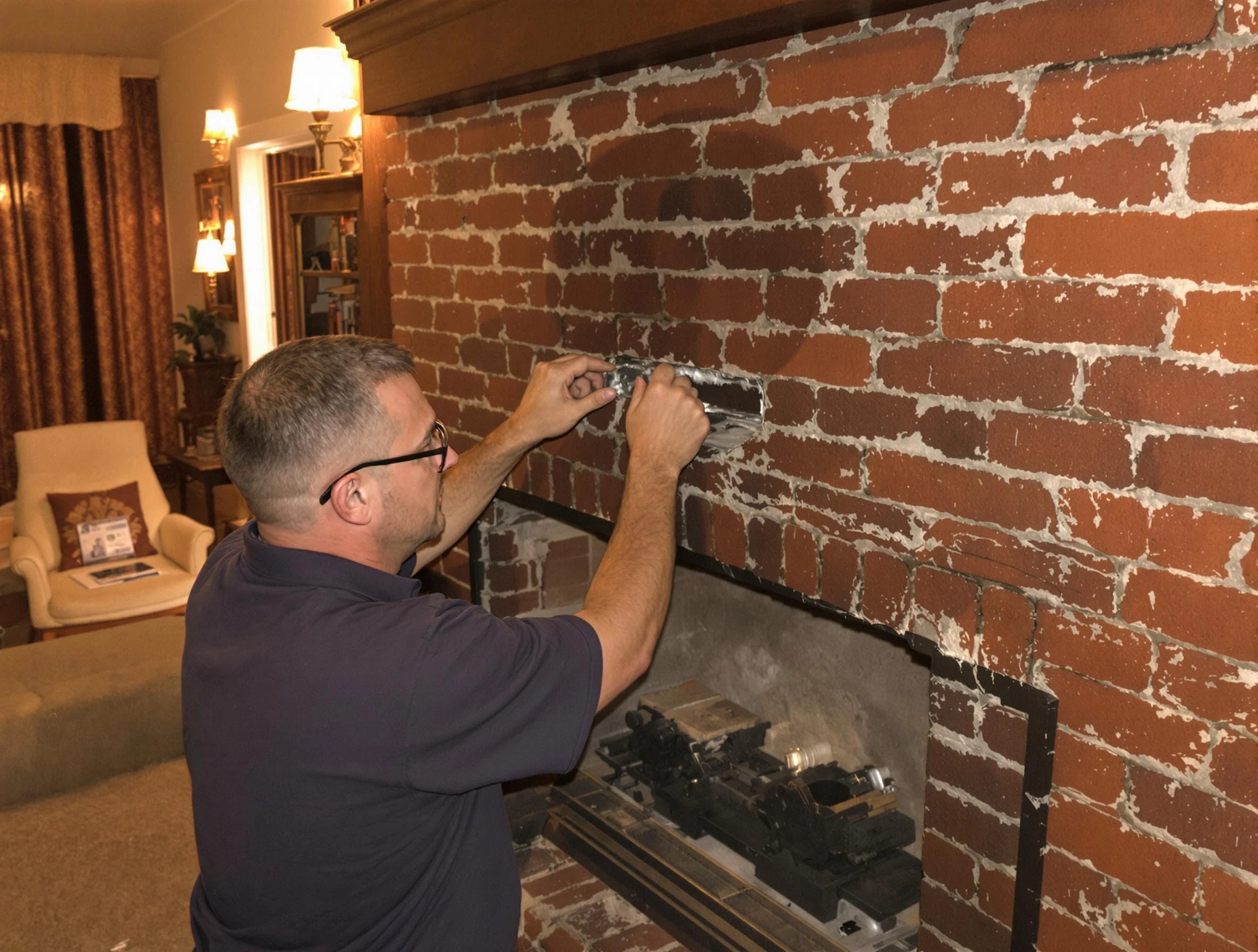 White Bluff Chimney Sweep expert fixing a fireplace in White Bluff, TN